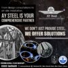 Social media post designs for a steel company